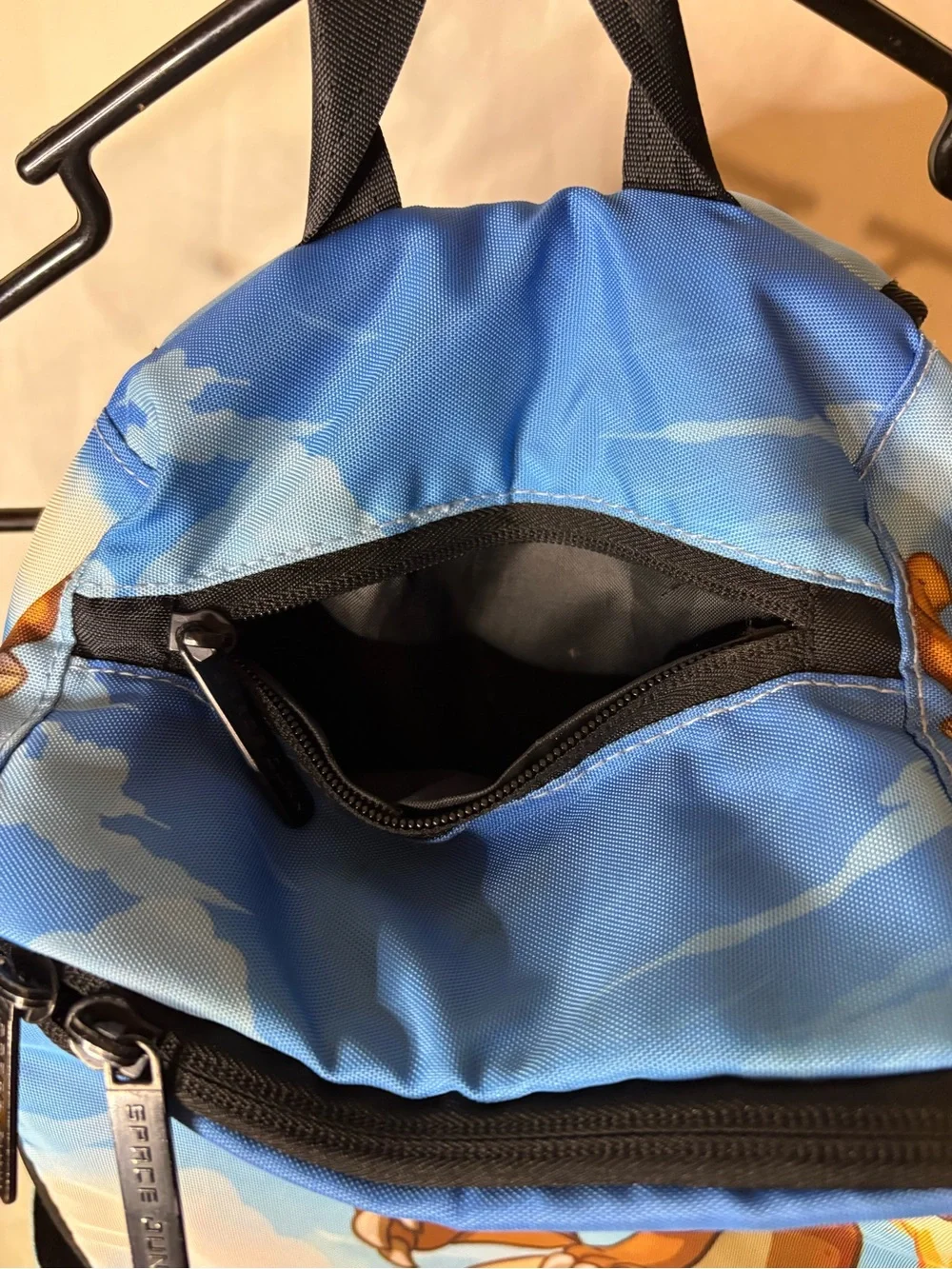 Spacejunkr Dinosaur Jet Pack Pterodactyl T-Rex Print Blue Backpack Full Size